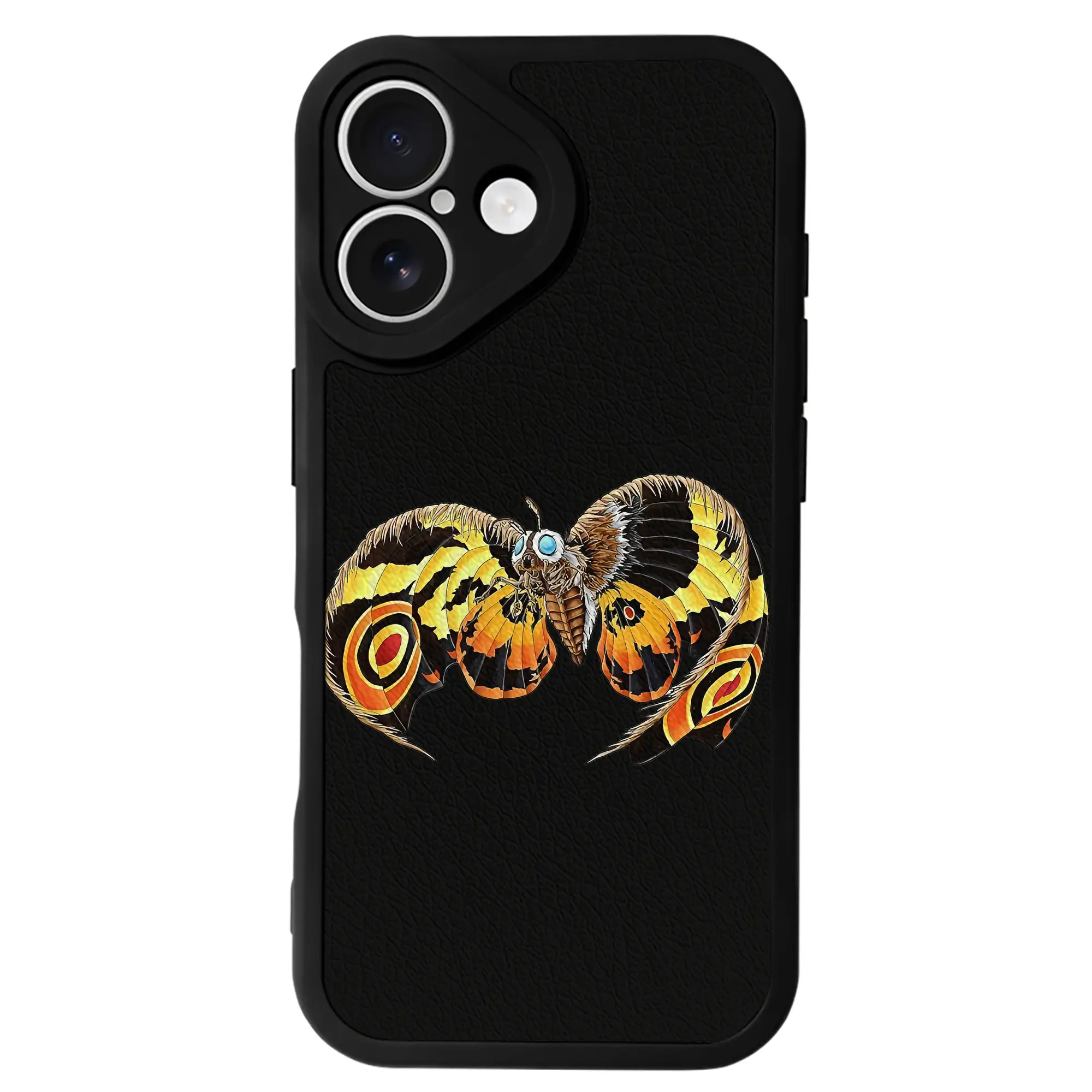 ゴジラ グッズ,モスラ - IPhone 16シリーズ対応 ・ シリコンスマホケース ・ レザー調 ・ 高精度フィット ・ 耐衝撃 ・ ワイヤレス充電対応 ・ 精密カット